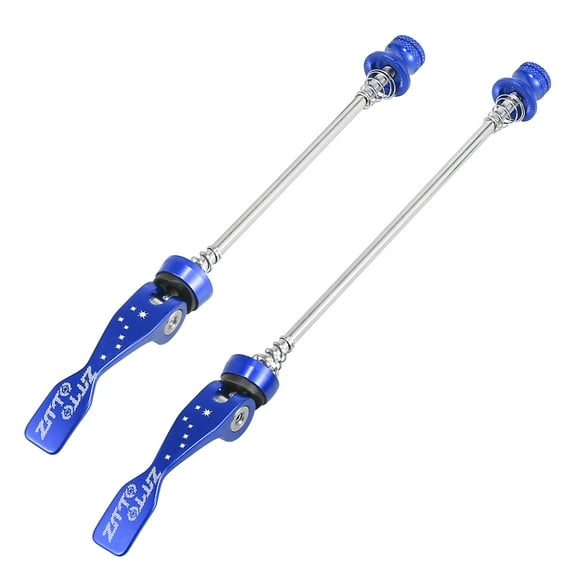 2pcs Mountain Bike Wheel Front Rear Quick Release Lever Skewer Axle Wheel Hub Blue