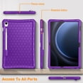 thumbnail image 3 of Fintie Silicone Case for Samsung Galaxy Tab S10 Lite/ S10 FE/ S9 FE 5G 10.9 Inch/Tab S9 11 Inch, [S Pen Holder] Honey Comb Series Kids Friendly Light Weight Shock Proof Protective Cover, Purple, 3 of 10