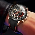 thumbnail image 4 of OLEVS Watches for Men Chronograph Waterproof Fashion Dress Quartz Silicon Strap Multifunction Calendar Luminous Classic Men Wrist Watch Reloj Para Hombre Blue/Red/Black, 4 of 13