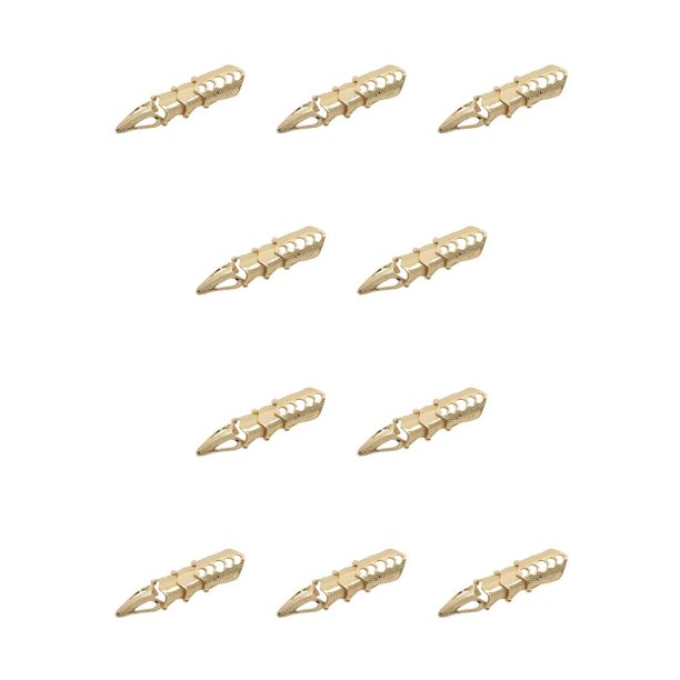 Guardurnaity Anillos para nudillos góticos Punk, decoración de Cosplay, accesorio de joyería flexible Retro DIY para fiesta de baile de cumpleaños, oro Gold 10piezas Guardurnaity CBP298889
