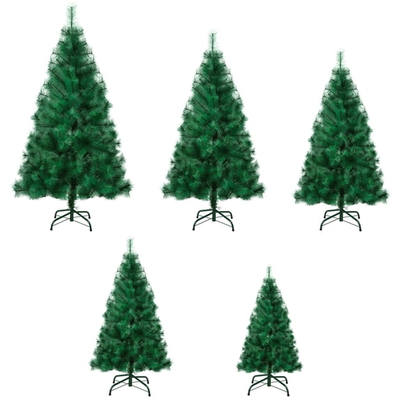 Hzsb Flame Retardant Christmas Tree, 5/6/7 Artificial Pine Needle Xmas Tree with Many Branch Tips and Detachable Metal Base for Home, Office, Shop Decoration