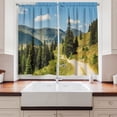 thumbnail image 2 of Ambesonne Outdoorsy Kitchen Curtains, Romanian Summer Landscape, 55"x45", Dark Khaki Evergreen, 2 of 3