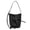 black, variant on Genuine Leather Bucket Bag, Women's Grainy Drawstring Shoulder Crossbody Handbag Purse