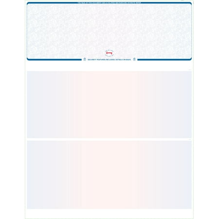 Blank Check Stock - 250 Blank Computer Check Stock - Check on Top - Blue Red Blue Prismatic (Blue Red)