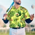 thumbnail image 4 of Fotbe Kiwi and Avocado Baseball Jersey Shirt for Men and Women, Casual Short Sleeves Button Down T-Shirt-Small, 4 of 9