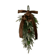 thumbnail image 2 of Elegant Green Brown Bow Greenery Front Door Wreath for Festive Seasonal Christmas Decoration Welcome Home Hanging Ornament, 2 of 7