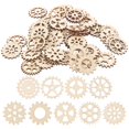 thumbnail image 2 of 100 Pcs Painting Graffiti Slices Wooden Wheels Gear Wheels Woods Chips Gear Wheel Gift Tags Gear Rustic Pendant, 2 of 4