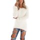 thumbnail image 1 of Mujeres Pullover Túnica Tops Casual Fluffy High Low Sweaters Cuello redondo Color sólido Manga larga Camisas de longitud media para damas jóvenes S-5XL Tallas grandes, 1 of 3