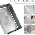 thumbnail image 4 of Stainless Steel Litter Box, Foldable Enclosed Cat Litter Box with Lid, Large Top Exit Design with Pull-Out Drawer & Scoop, Easy Clean Odor Control -Pink, 4 of 8