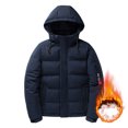 thumbnail image 3 of JUMESGU Men's Down Puffer Jacket with Hood Lightweight Puffy Hooded Winter Coat Light Thin (Blue,XL), 3 of 3