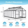 thumbnail image 3 of MUCHANT 8x16 FT Greenhouse for Outdoors, Walk-in Large Aluminum Frame Greenhouse with Quick Setup Structure and Roof Vent for Garden Backyard, Black, 3 of 8