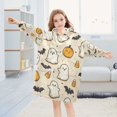 thumbnail image 5 of FORMRS Wearable Blanket Hoodie with Sleeves for Kids Cozy Flannel Sweatshirt, Halloween Cute Ghosts, 5 of 7