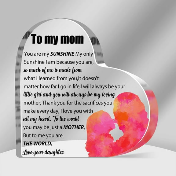Best Mom Ever Gifts From Daughter Son Gifts For Mom Mom Birthday Gifts Acrylic Heart Keepsake Best Gift For Mom On Mother'S Day Birthday Christmas 4X4 In Birthday Gifts For Women Men Office Home