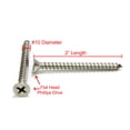 thumbnail image 2 of Bolt Dropper | 10 X 2" Stainless Flat Head Phillips Wood Screw 100 Pc 18-8, 2 of 6