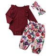 thumbnail image 4 of Mameluco para niñas recién nacidas, , ones florales, diadema, conjunto de ropa - 70cm Baoblaze Tops de mameluco para niñas, 4 of 8