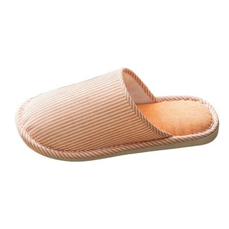 

WNVMWI Slippers for Women Indoor Home Warm Solid Color Cotton And Linen Simple Silent Cotton Slippers Slip-on House Slippers Comfy Bedroom Shoes 38