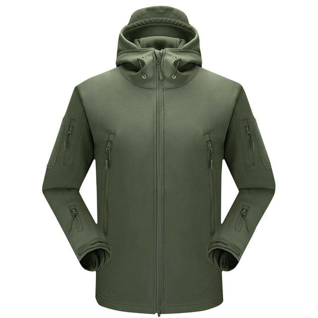 LOVZFMLL Jackets for Men's Winter Solid Color With Zippered Pockets And Long Sleeved Hooded Casual Jacket