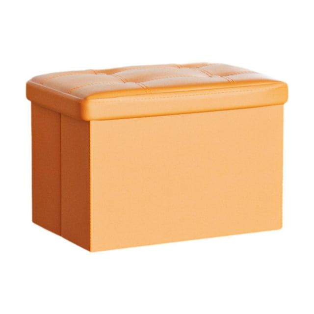 Lipstore Banc Ottoman Pliant de Rangement Barres Livres Couvertures Chaussures Rangement Repose-Pieds Tabouret Orange