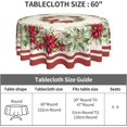thumbnail image 5 of Red Bird Tablecloth Round 60 inch Red White Floral Tableccloth Merry Christmas Cloths Washable Banquet Tablecloth Winter Decorative Table Cover for Holiday Home Party Picnic Dinning, 5 of 6