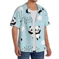 thumbnail image 2 of Fotbe Cute Panda Bear Camisa Estampada de Manga Corta para Hombre, Casual de Verano, Estilo Playero, Sin Arrugas-Large, 2 of 5