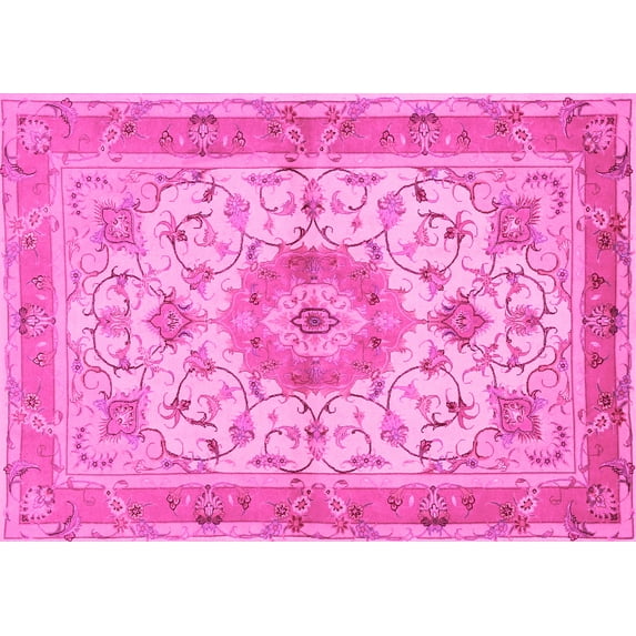 Ahgly Company Indoor Rectangle Persian Pink Traditional Area Rugs, 5' x 8'