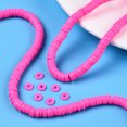 thumbnail image 6 of 10strands Flat Round Handmade Polymer Clay Beads Disc Heishi Beads for Hawaiian Earring Bracelet Necklace Jewelry Making Magenta 6x1mm Hole: 2mm about 353~378pcs/strand 17.7 inch, 6 of 7
