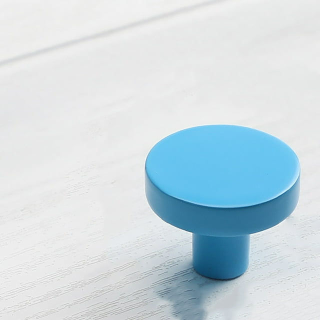 Cyenie Poignées de Porte de Garde-Robe Minimalistes en Bleu, Boutons d'Armoire Boutons Ronds pour Armoires et Commodes Trou Unique Alliage Moderne Diamètre 1,22 Po Hauteur 0,83 Po, Bleu