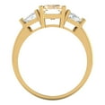 thumbnail image 4 of 2.82 ct Emerald Cut Natural Morganite 3 Stone 14K Yellow Gold Womens Engagement Ring, 4 of 5