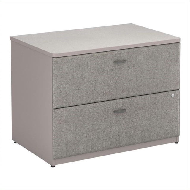 Series A 2 Drawer Lateral File Cabinet in Pewter and White - Engineered Wood