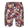 thumbnail image 3 of Salouo Skull record artist Pattern Swim Trunks for Men,Men's Hawaiian Bathing Suit Swimsuits Quick Dry Swimming Board Shorts Beach Shorts with Pockets-3X-Large, 3 of 6