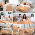 thumbnail image 6 of Abstract Line Peaks Twin Size Comforter Set, Modern Geometric Lines Sunset Hills Orange Bedding for All Seasons, 4 Pcs Bed Set, 1 Quiltcover (68"x86") ,1Sheet(67"x116"), 2Pillowcases (30"x20"), 6 of 9