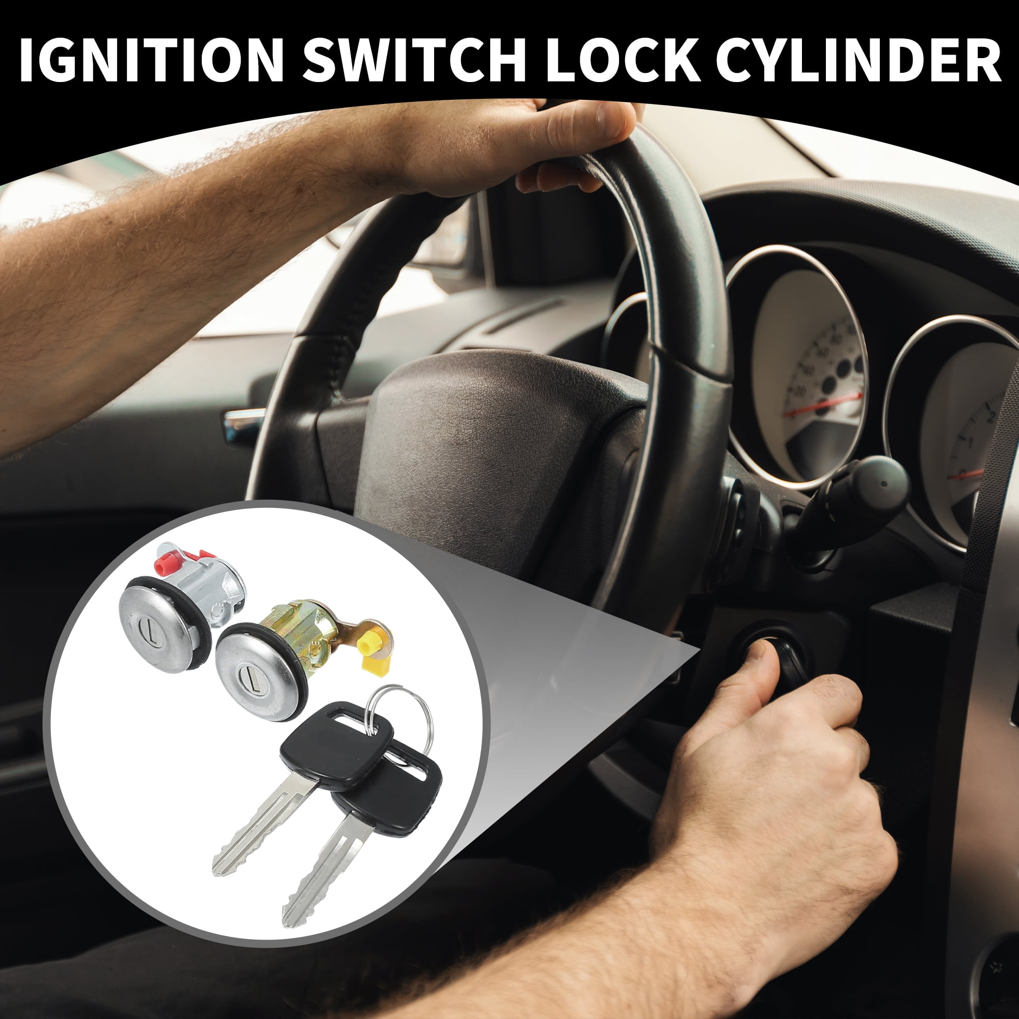 Unique Bargains Ignition Lock Cylinder W/ Keys Car Ignition Switch Lock No.D87004S100
