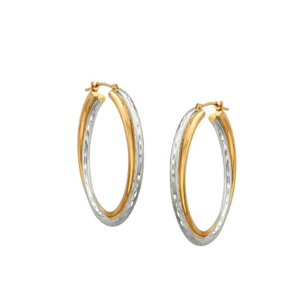 Duet Double-Oval Hoop Earrings in 10kt Gold-Bonded Sterling Silver