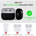 thumbnail image 3 of Yanonmyfd Funda Silicona para AirPods Pro 2 (2022/2023), Estuche de Silicona Líquida para AirPods Pro 2.ª con Cordón, LED Frontal Visible y Compatible con USB-L/USB-C - Negro,Morado Pastel, 3 of 27
