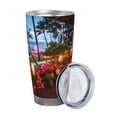 thumbnail image 2 of Fuzoiu Tropical Beach Candlelight Print 20oz Tumbler, Stainless Steel Vacuum Insulated Car Cup, Insulated Coffee Mug,Travel Mug with Lid,Thermal Cup for Outdoor-Straw Two-piece Set, 2 of 8