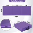 thumbnail image 4 of 6' x 2' Tri-Fold Portable Folding Exercise Gym Mat Extra Thick Foam Gymnastics Mat Aerobics Yoga Martial Arts Stretching Core Workouts With Carrying Handle,Purple, 4 of 14