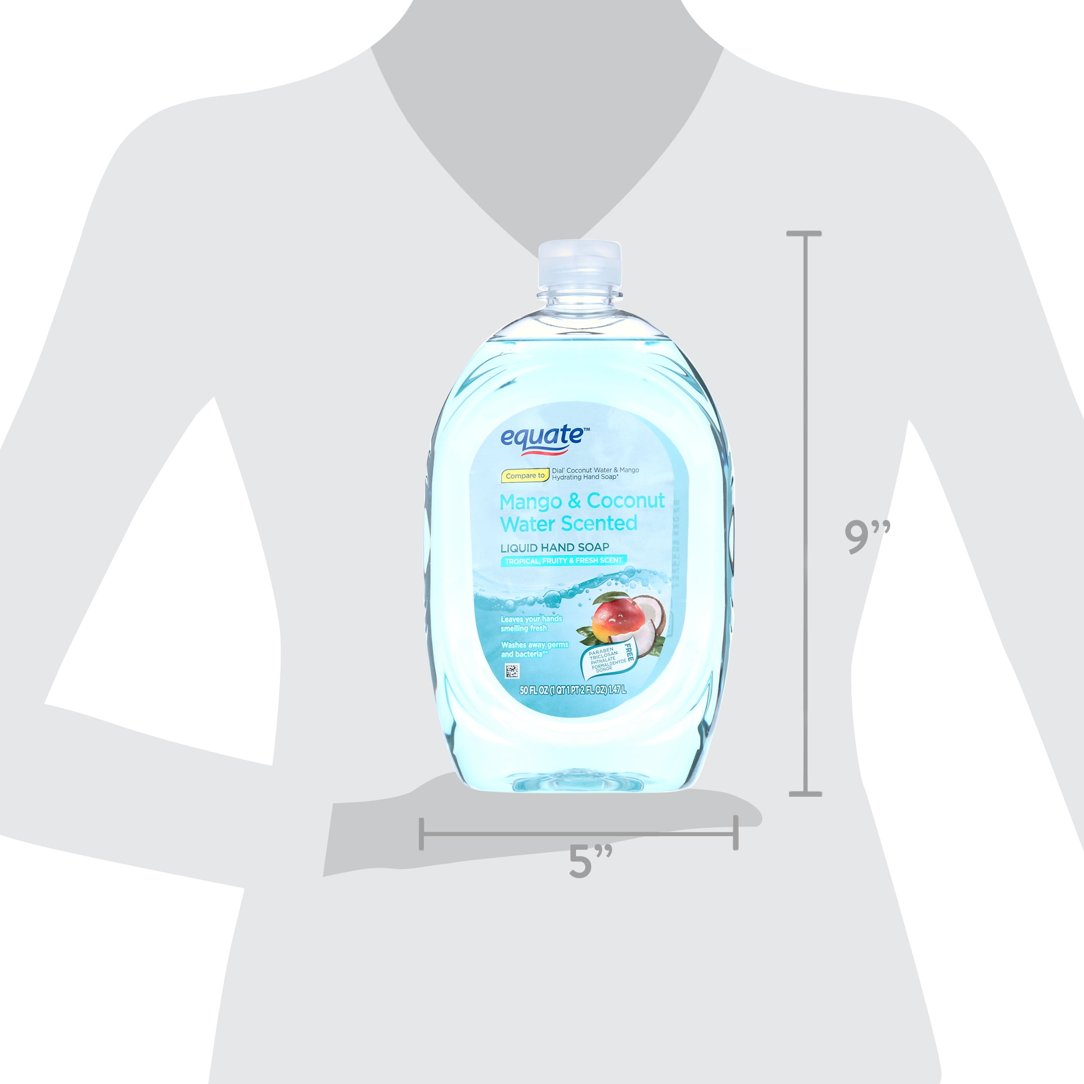 (4 pack) Equate Liquid Hand Soap, Mango and Coconut Water, 50 fl oz