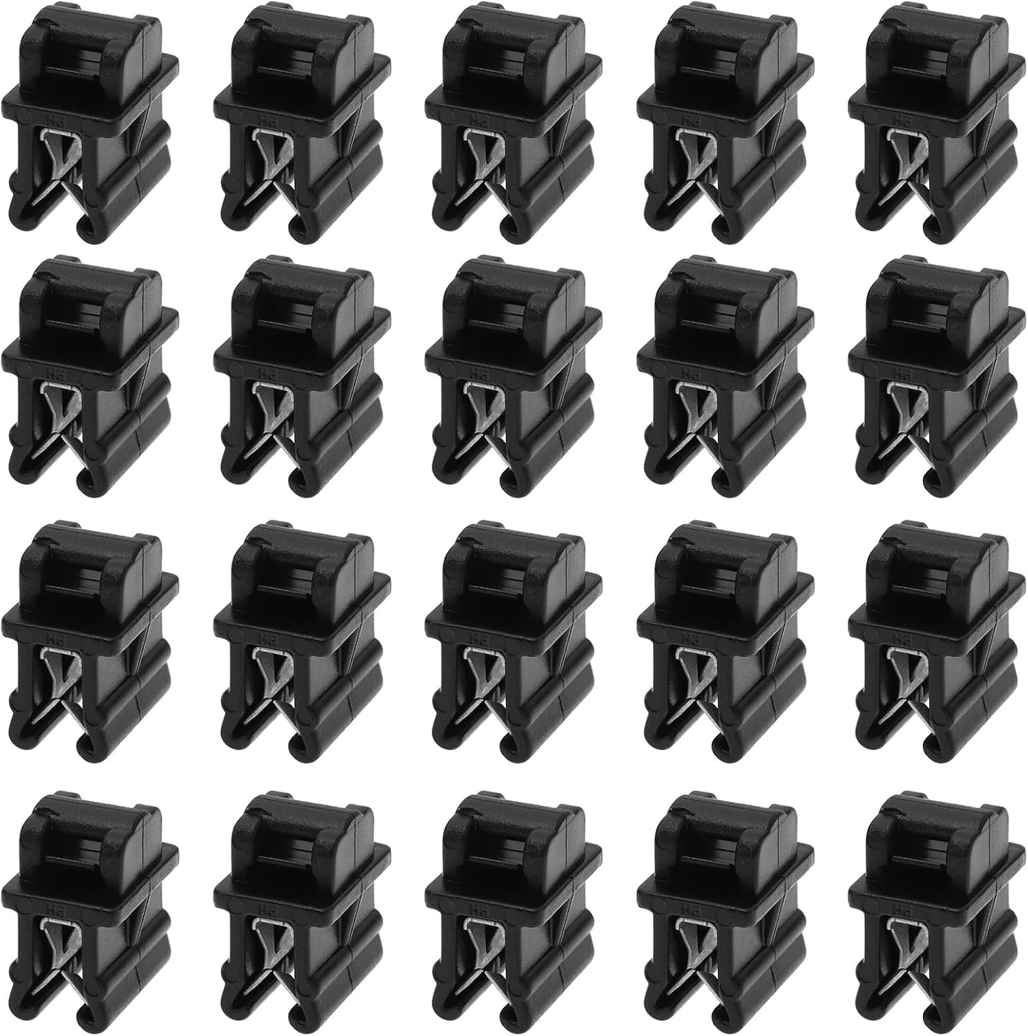 FEFEFW-20PCS Cable Tie Mounts 15x10.8x3mm Plastic Zip Tie Bases Holders Wire Tie Edge Mounting Clips Fasteners Organisers for Cable Management Black