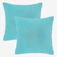 thumbnail image 4 of Phantoscope Soft Corduroy Striped Velvet Series Decorative Throw Pillow, 22" x 22", Blue, 2 Pack, 4 of 6