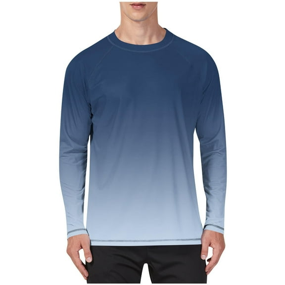 Vrorvz Mens Big and Tall Sun Protection Shirts Long Sleeve Lightweight Running Shirt Activewear Workout Tees