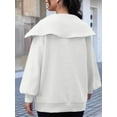 thumbnail image 3 of Arvbitana Women's Lightweight Zipper Sweatshirt Solid Color Long Sleeve Lapel Hoodie Jacket Coat Ladies Casual Loose Outerwear Streetwear, 3 of 5