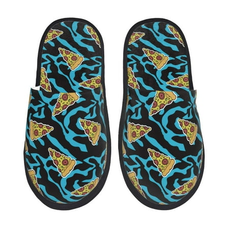 

Slippers for Women Men Cute Pizza Wave Warm Womens Mens House Shoes Bedroom Slippers Fuzzy Memory Foam Slippers Winter House Indoor Shoes Aesthetic Dorm Slippers