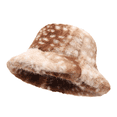 thumbnail image 2 of Lumtrix Women and Men Winter Furry Bucket Hat Deer Spotted Pattern Faux Fur Plush Fisherman Cap Thick Warm Wide Brim Fashion Hat for Daily & Outdoor Wear Light Brown One Size, 2 of 5