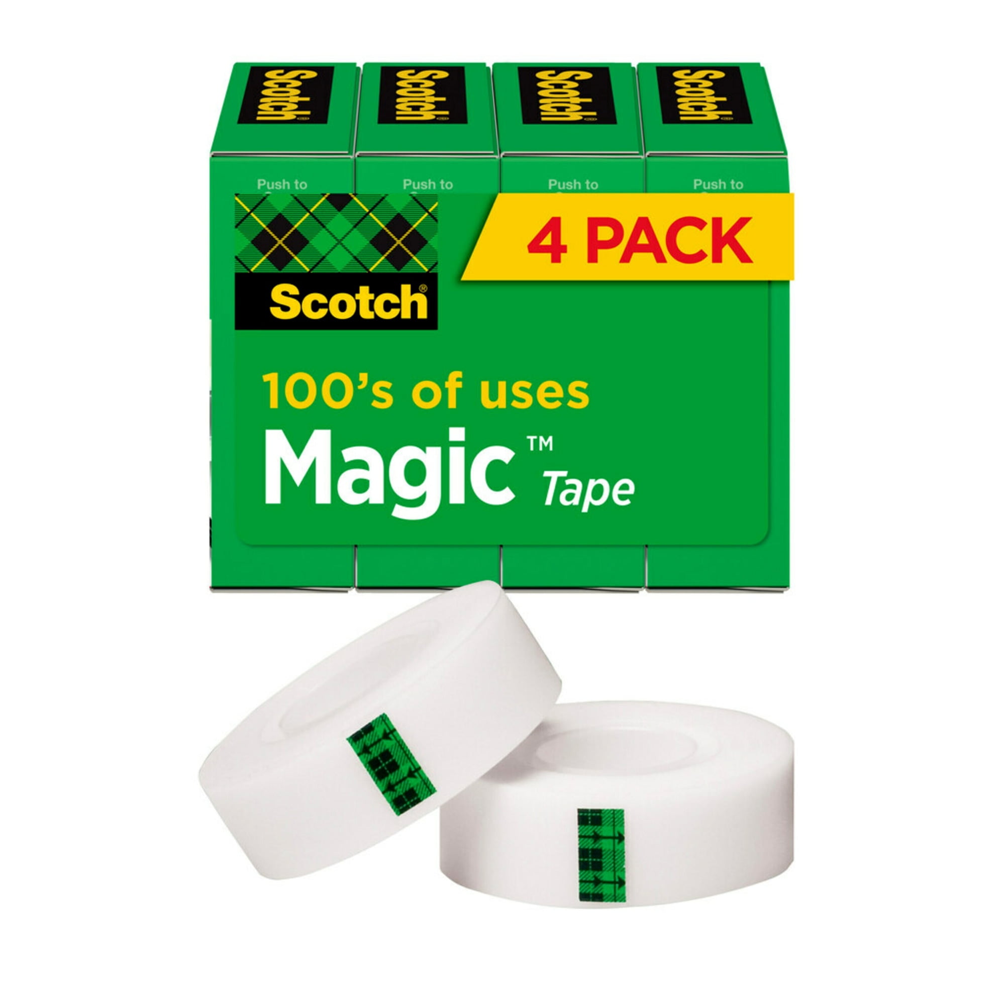 Scotch® Magic™ 810 Tape, 3/4' x 1,000', Clear, Pack Of 4 Rolls