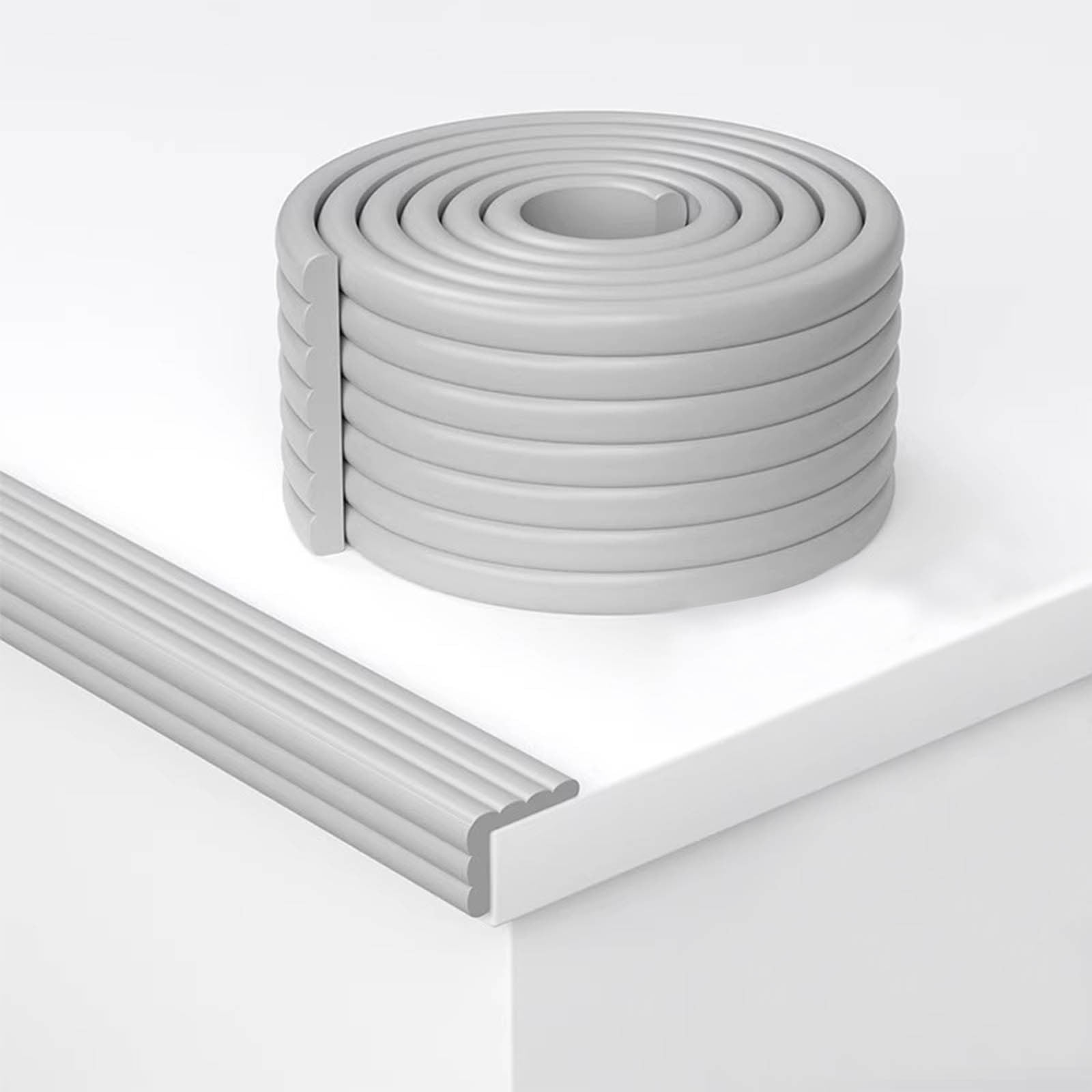 YaoZQ Grey Baby Proofing Edge Guard High Density NBR Foam Bumper Strip for Fireplace Table Safety 78.7 x 3.1 in