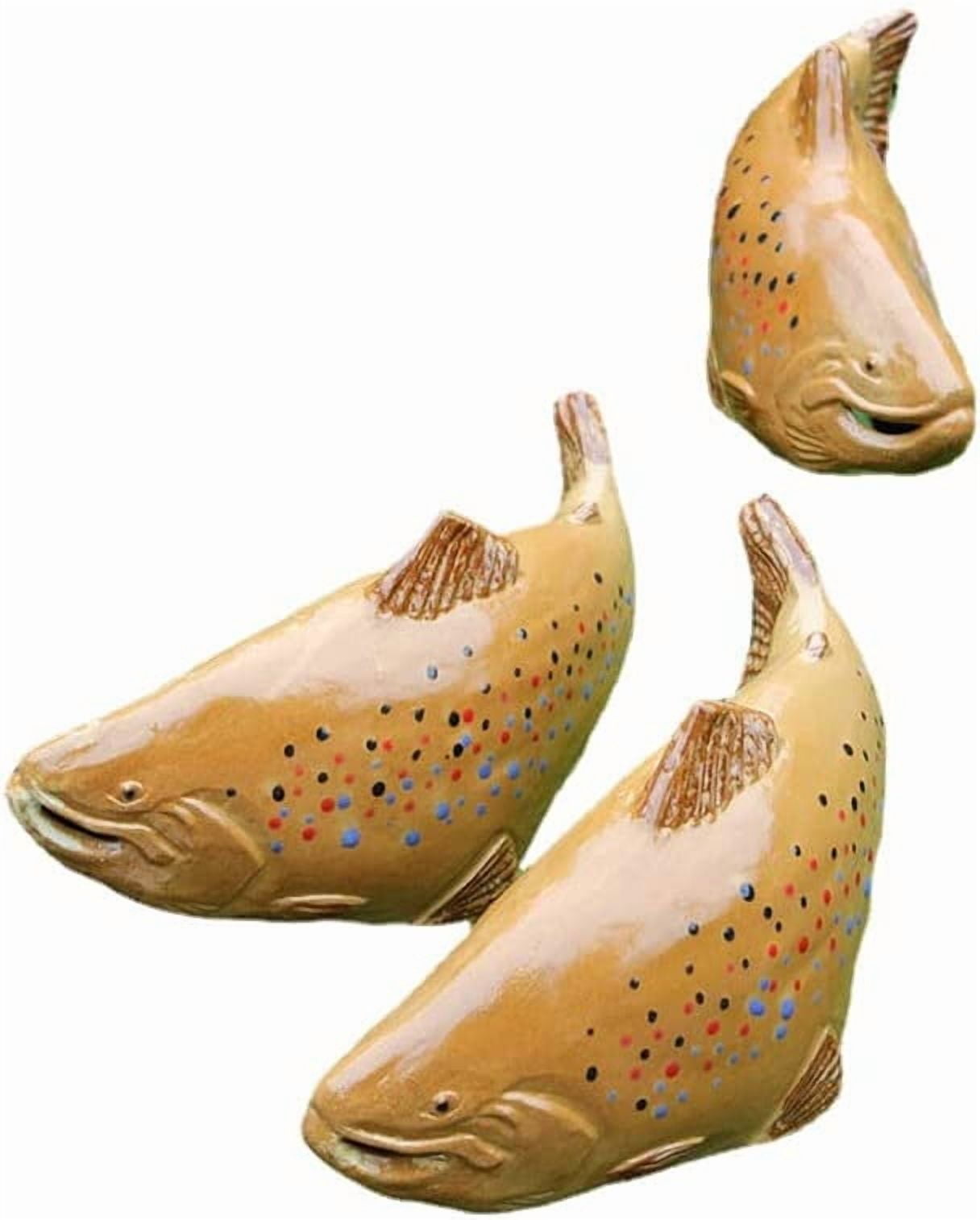 3 Pcs Fish in The Garden, Koi Resin Crafts, Outdoor Garden Lawn Pond Ornament (White Red)