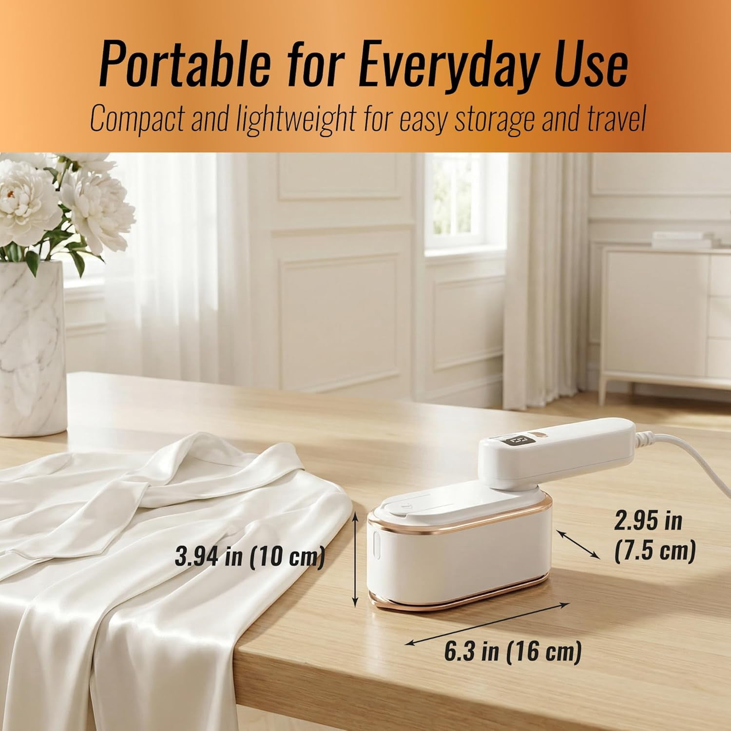Steamer for Clothes Portable Travel - 1200W Handheld Garment 2 in 1 Steam Irons for Wrinkles - 10s Heat Up Mini Size Small Compact Lightweight Fabric Clothing Dress Steamers for Traveling