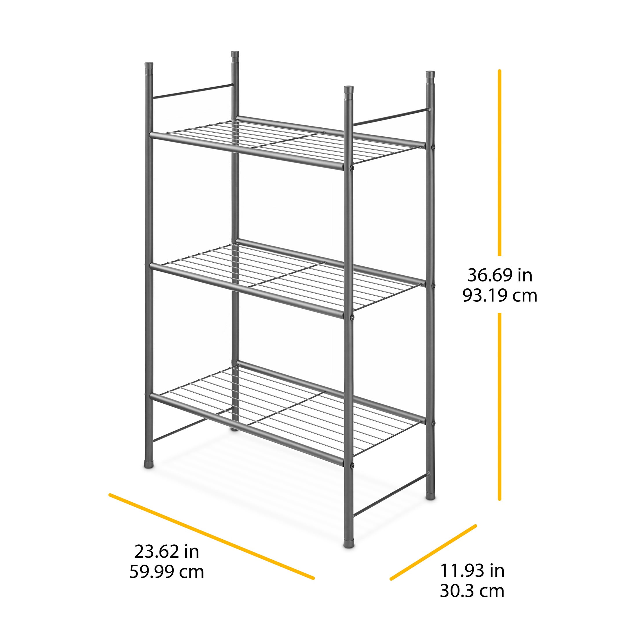 Whitmor 3-Tier Stackable Closet Shelf Organizer-Black