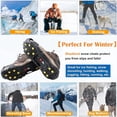 thumbnail image 5 of Ice Snow Cleats for Shoes & Boots, 10-Stud Winter Traction Crampons, Anti-Slip Rubber Slip-on Footwear for Men, Women & Kids – Perfect for Ice Fishing, Hiking, Running & Winter Activities, Size L, 5 of 6