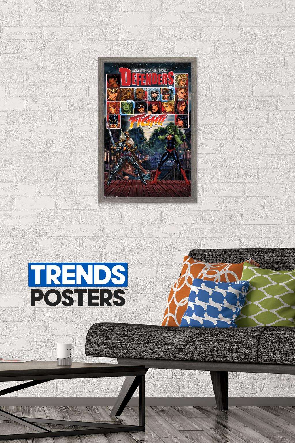 Marvel Comics - The Fearless Defenders - Fight! Wall Poster, 14.725" x 22.375", Framed